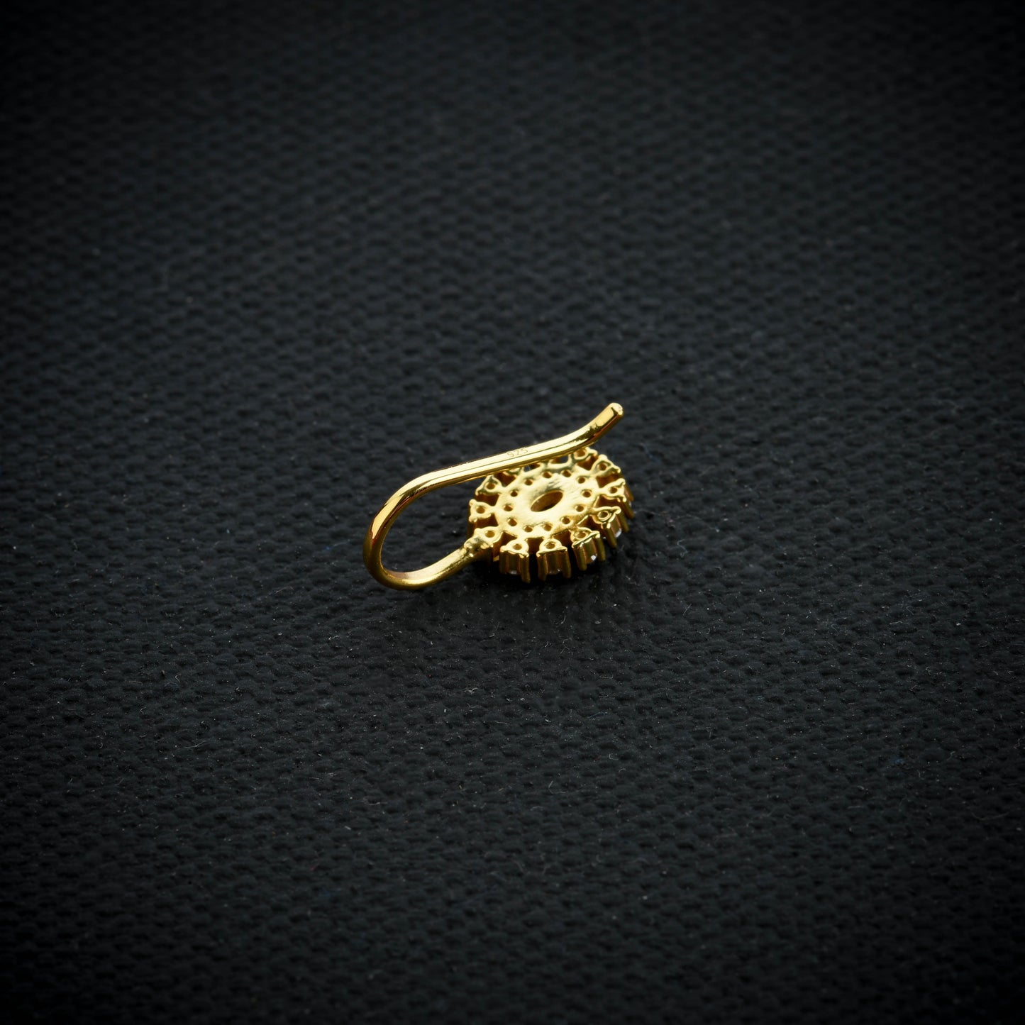 Rose Radiance CZ Gold Plated Silver Nose Pin