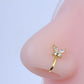 Silver Gold Plated Butterfly Clip On Nosepin