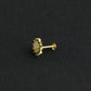 Mint CZ Gold Plated Silver Nose Pin