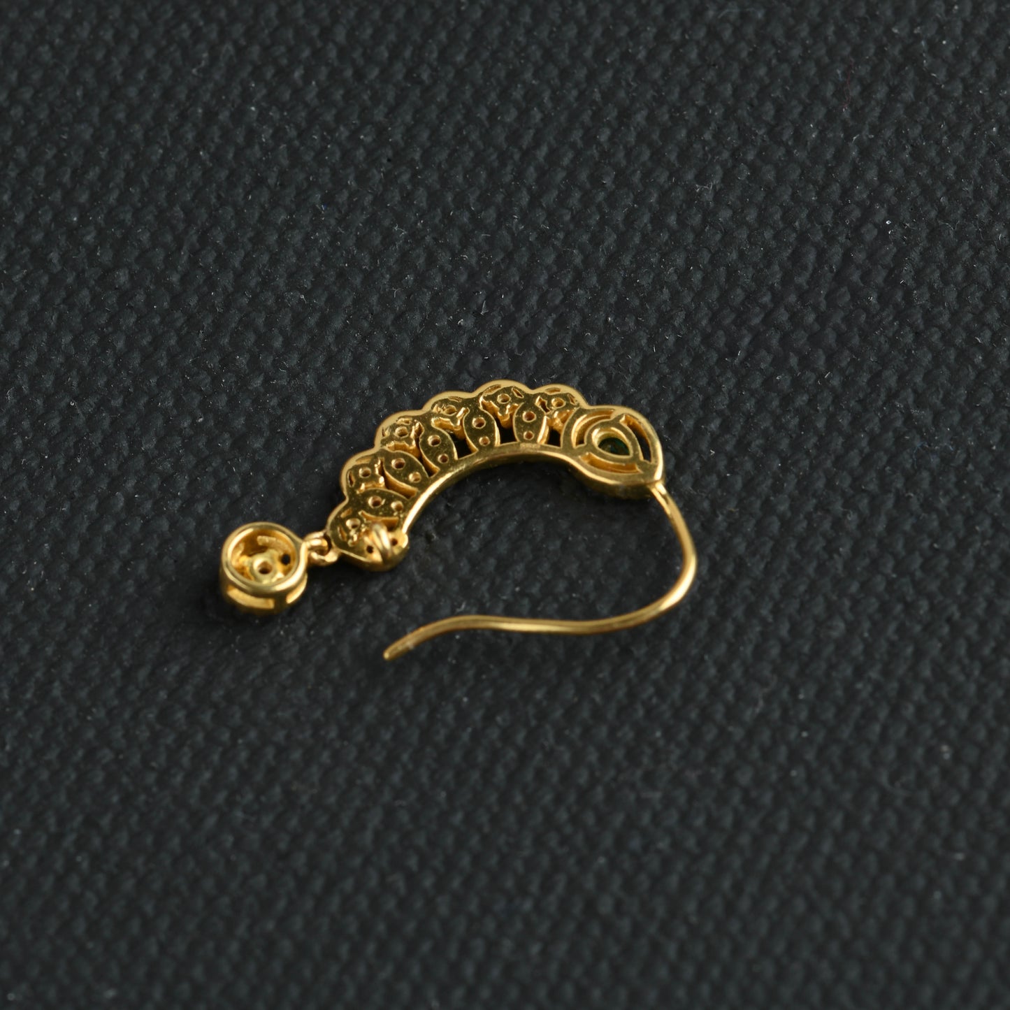 Silver CZ Silver Gold Plated Nath( Left Piercing )