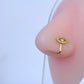 Evil Eye Gold Plated Silver Clip on Nose Pin