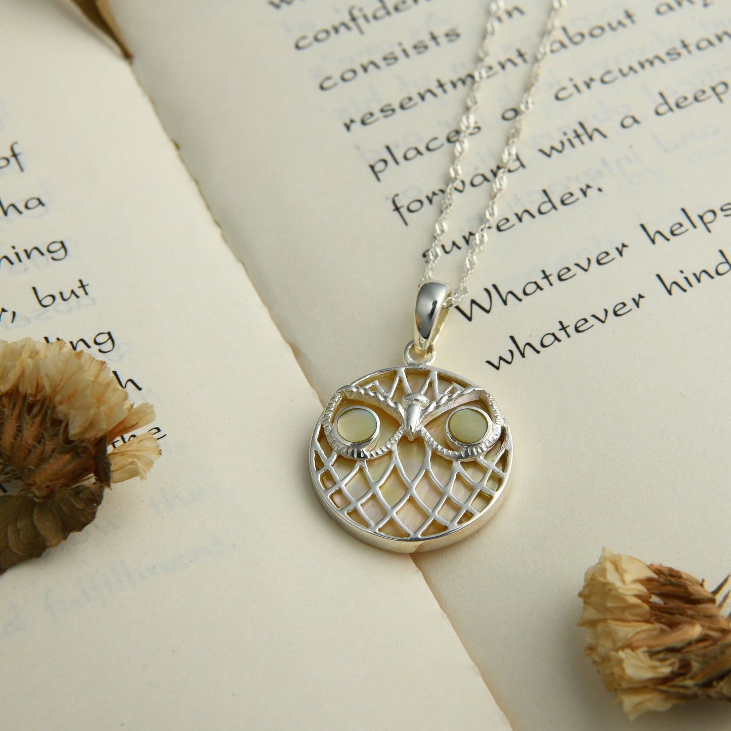 Quirky Baby Owl Silver Pendant