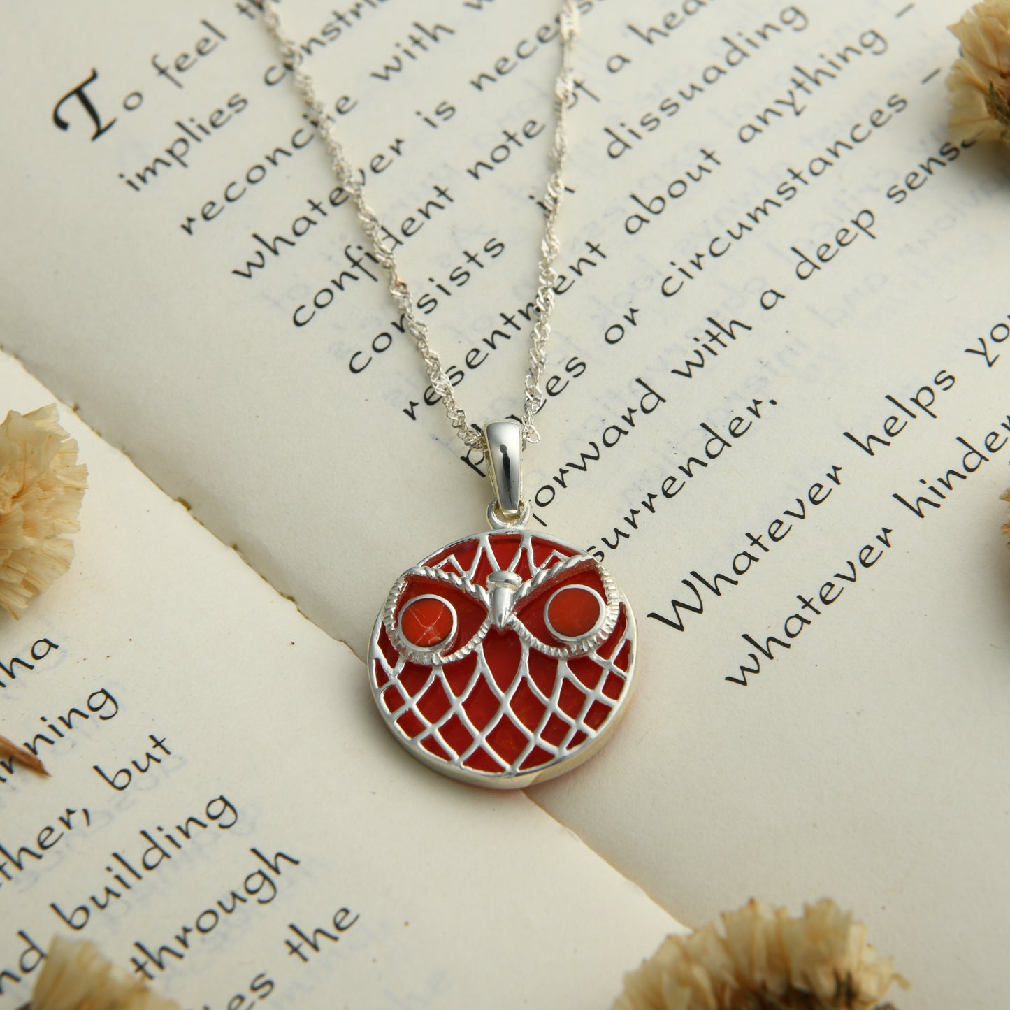 Quirky Baby Owl Silver Pendant