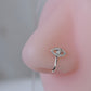 Silver Evil Eye Clip On Nose Pin