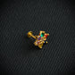 Rainbow CZ  Gold Plated Silver Nose Pin