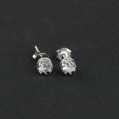 Everyday Zircon Silver Solitaire Studs