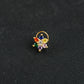 Rainbow CZ  Gold Plated Silver Nose Pin