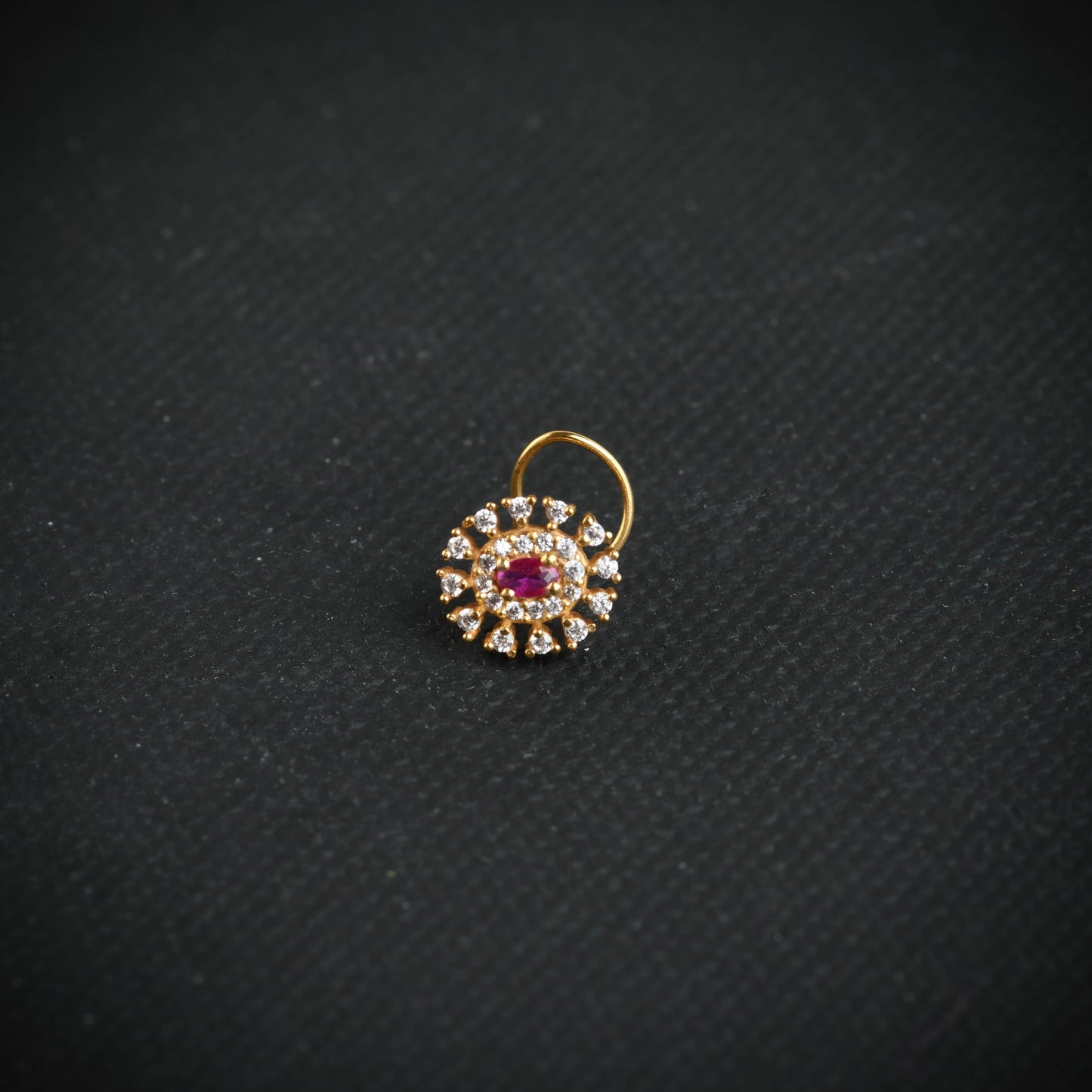 Rose Radiance CZ Gold Plated Silver Nose Pin