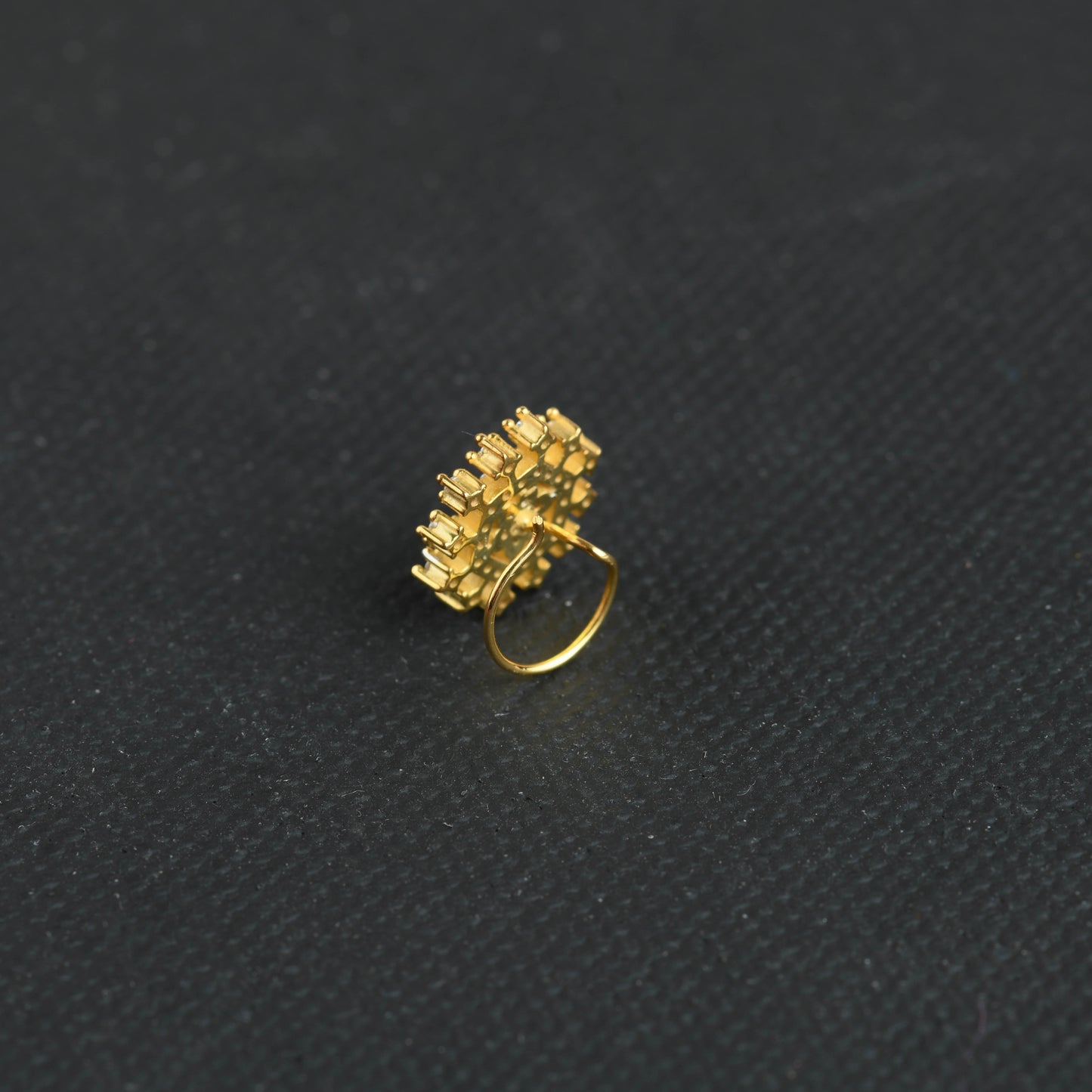 Dazzling Star CZ Gold Plated Silver Nose Pin