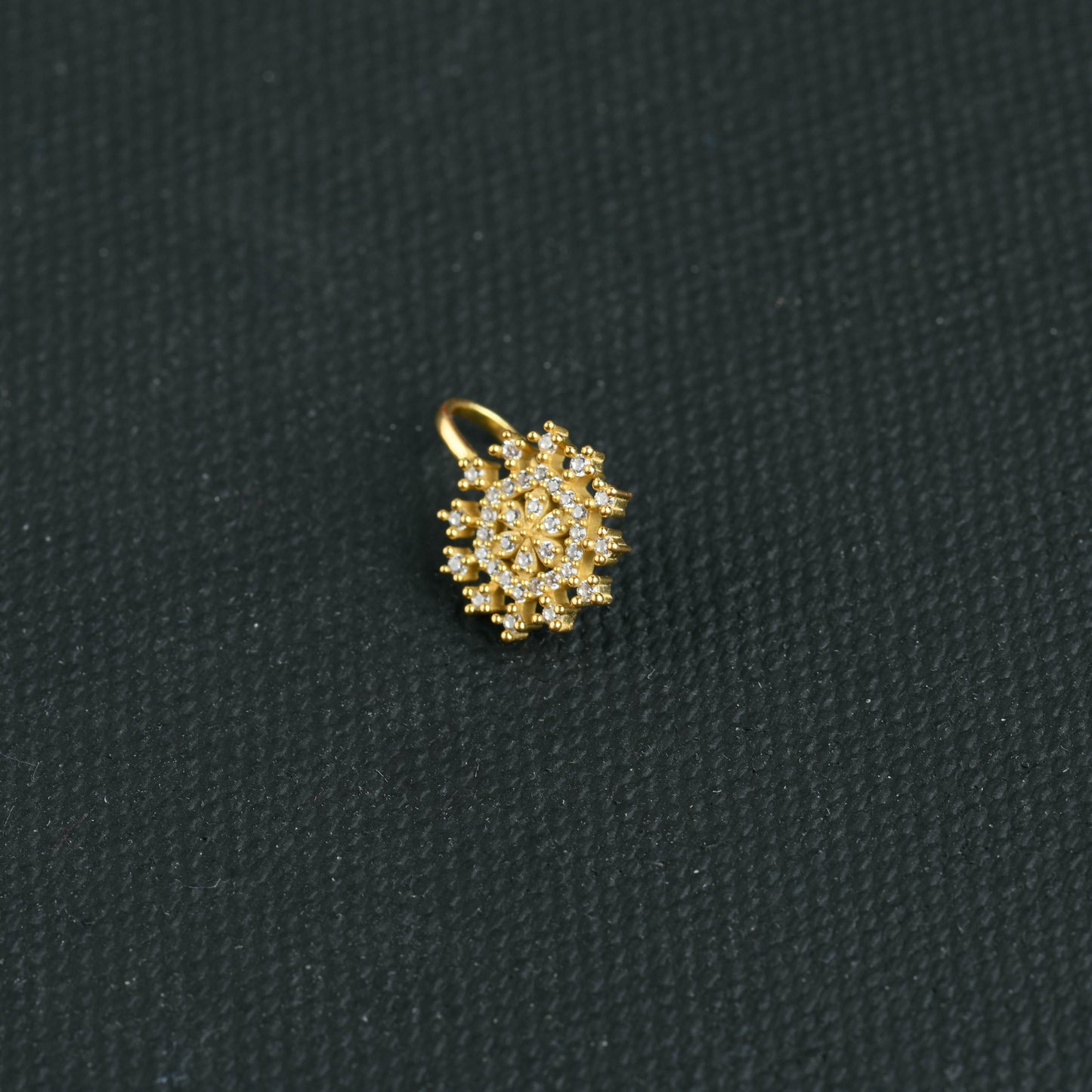Dazzling Star CZ Gold Plated Silver Nose Pin