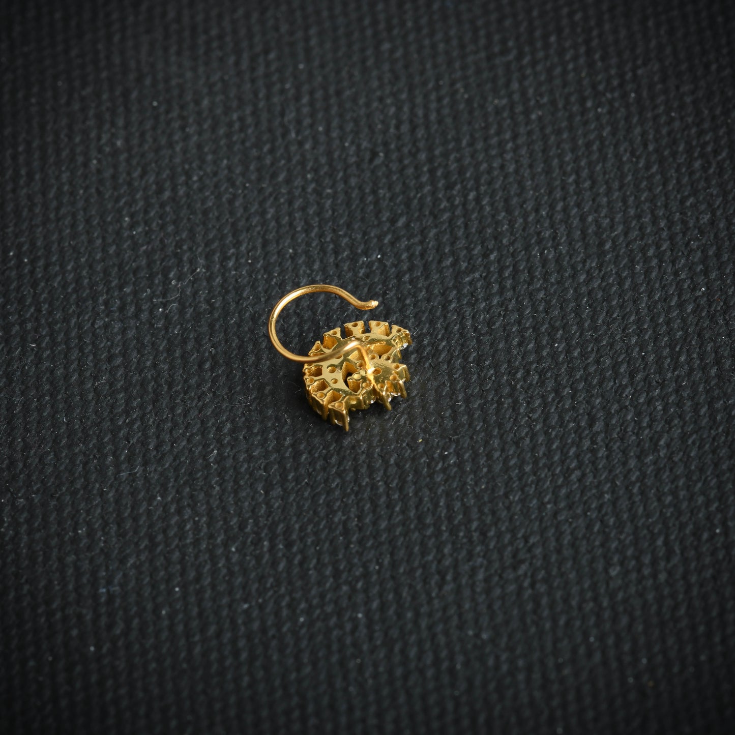 Moon Magic Cz Gold Plated Silver Nose Pin