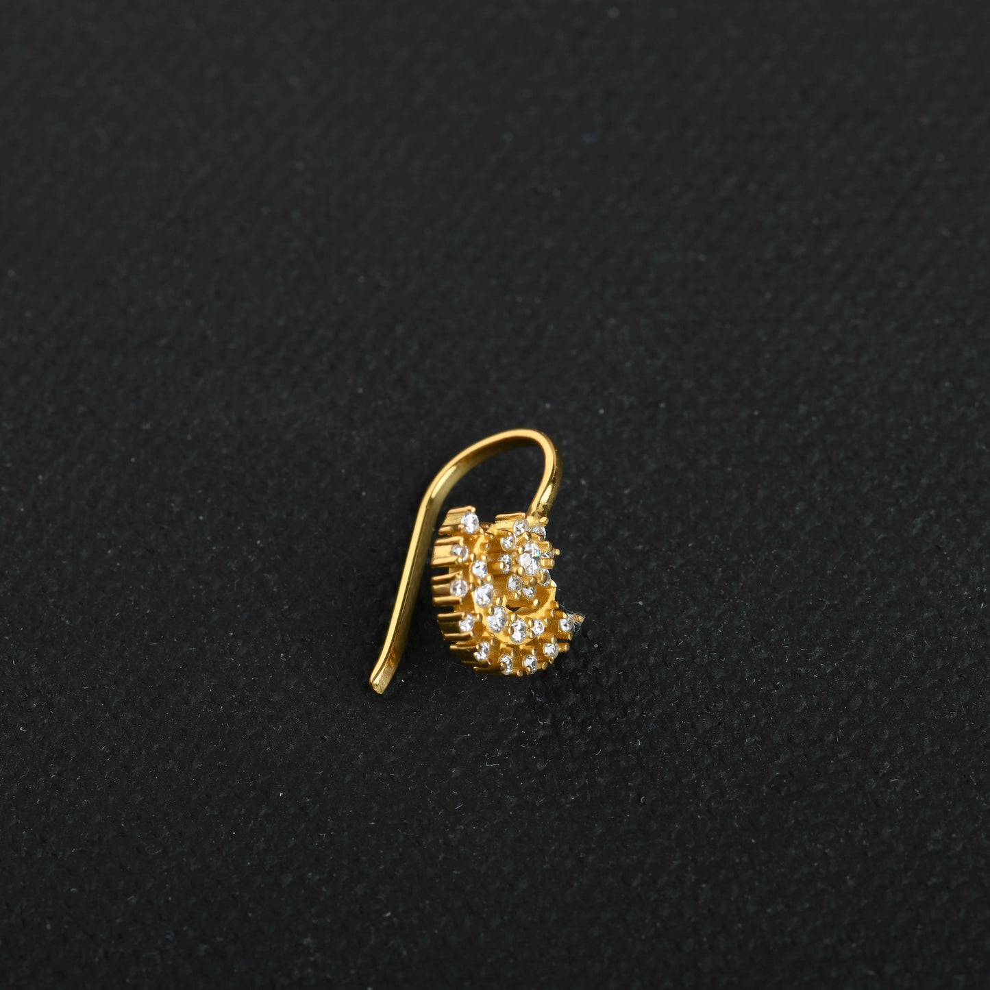 Moon Magic Cz Gold Plated Silver Nose Pin