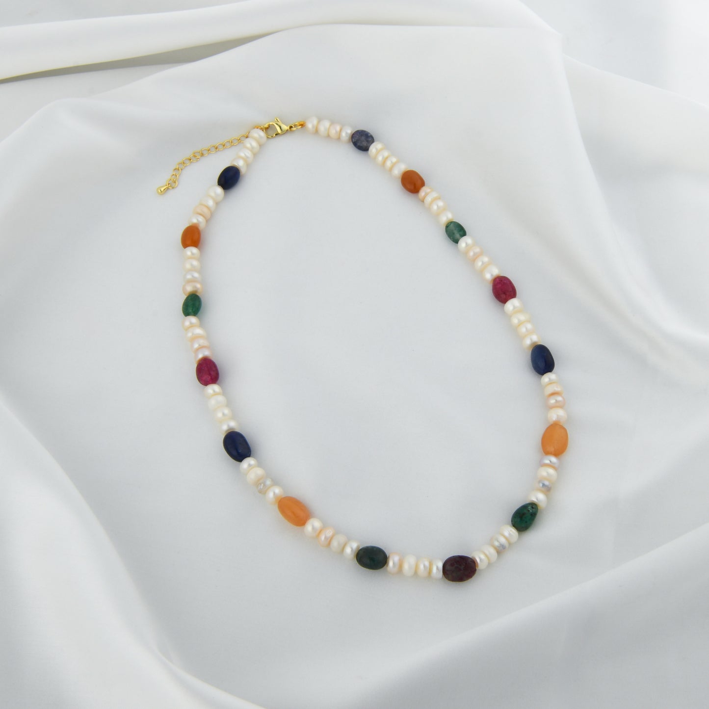 Freshwater Pearl  Multi Stone Necklace