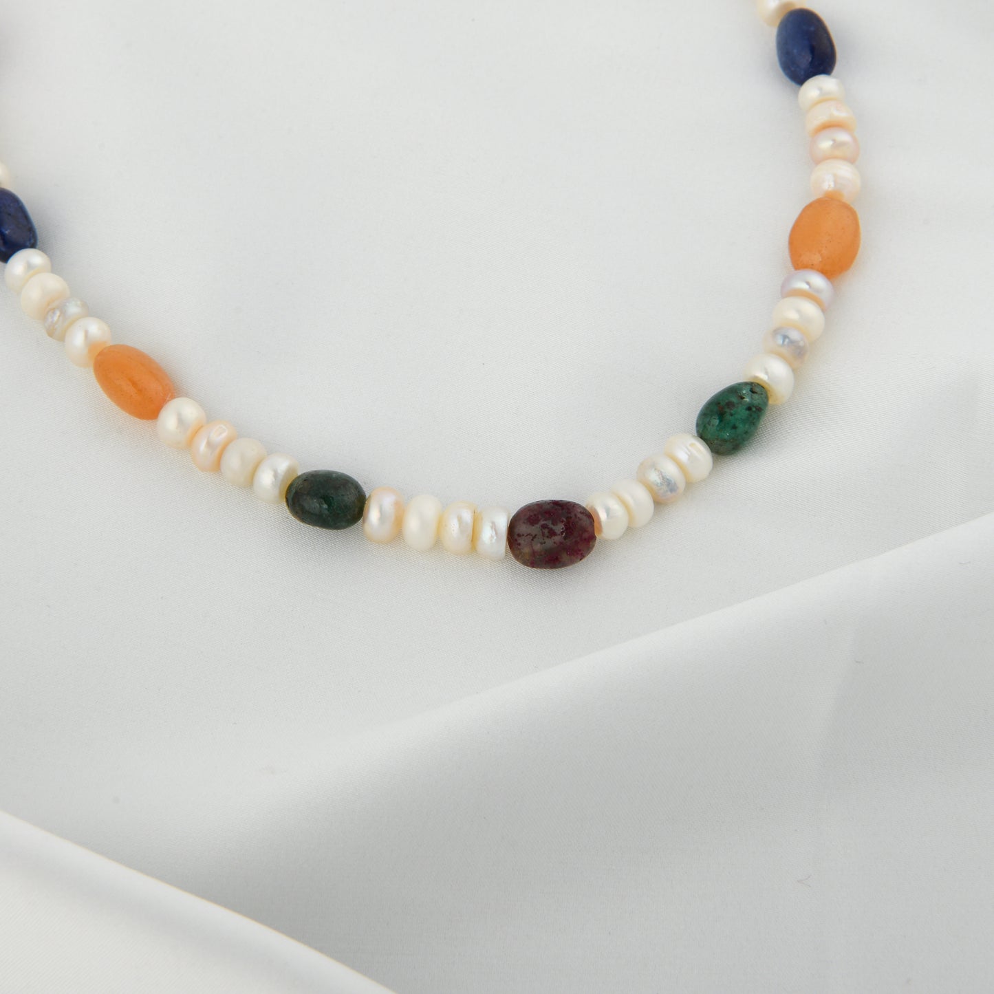 Freshwater Pearl  Multi Stone Necklace