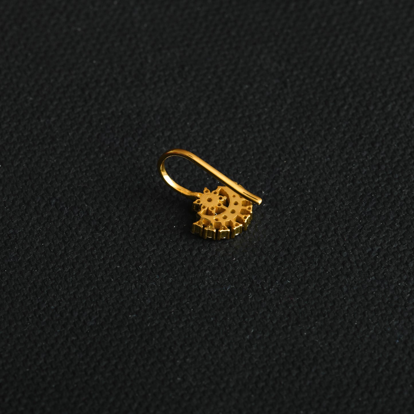 Moon Magic Cz Gold Plated Silver Nose Pin