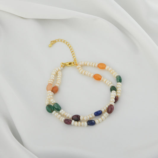 Pearl Semi Precious Multi Stone Bracelet