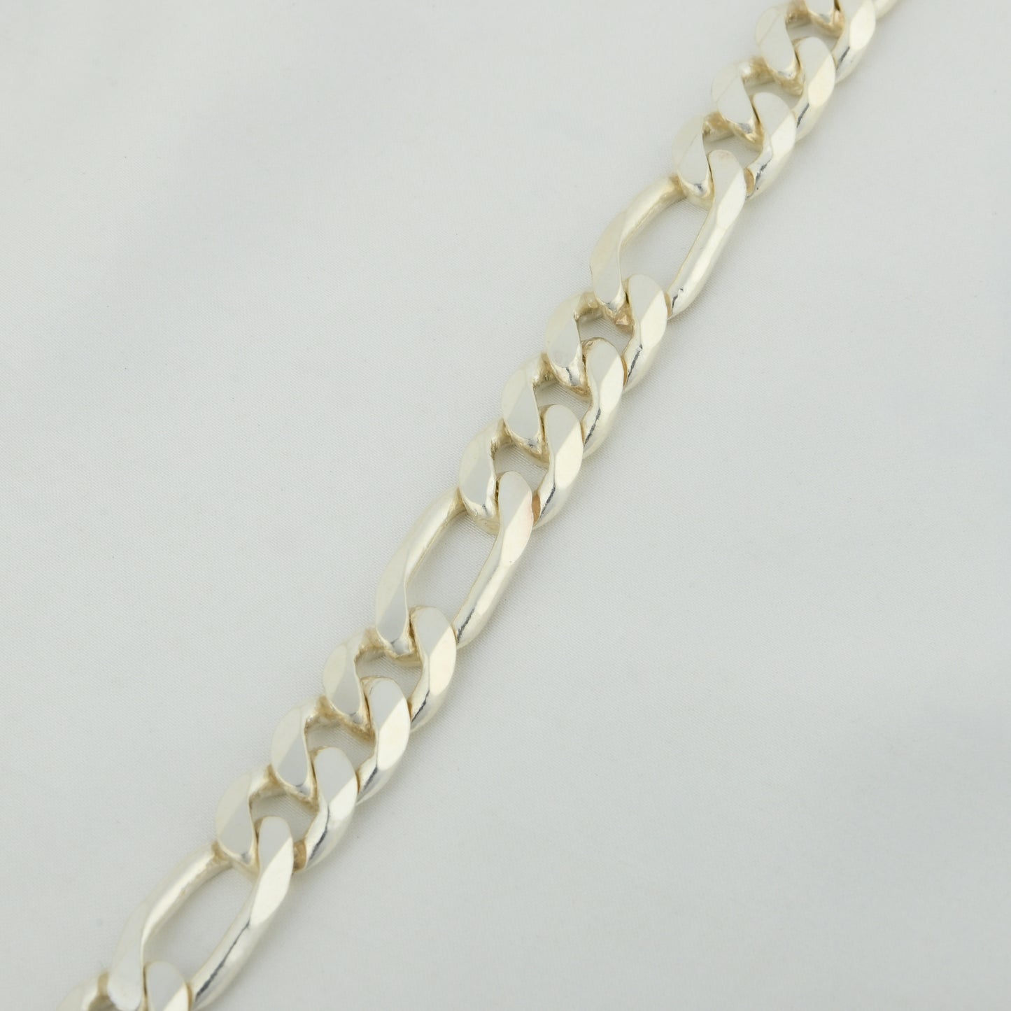 Figaro Chain Men Silver Bracelet