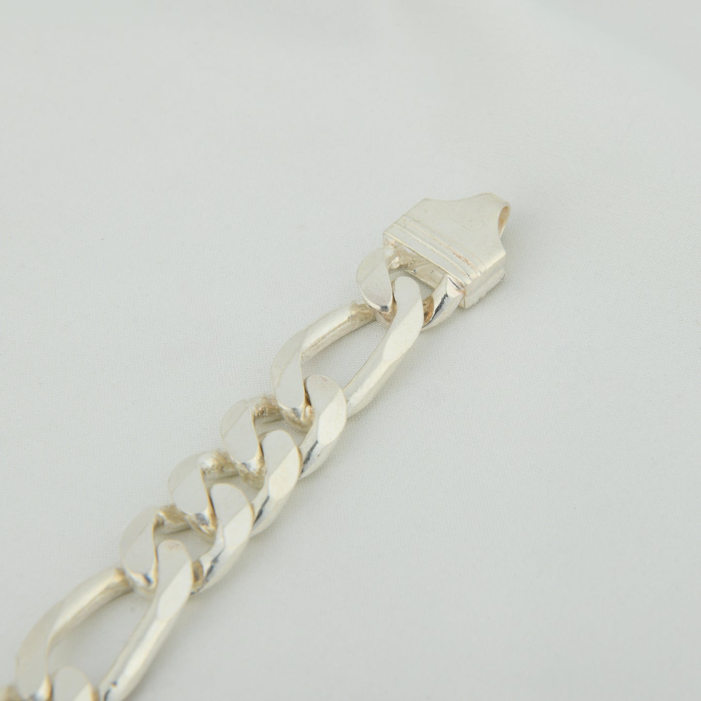 Figaro Chain Men Silver Bracelet