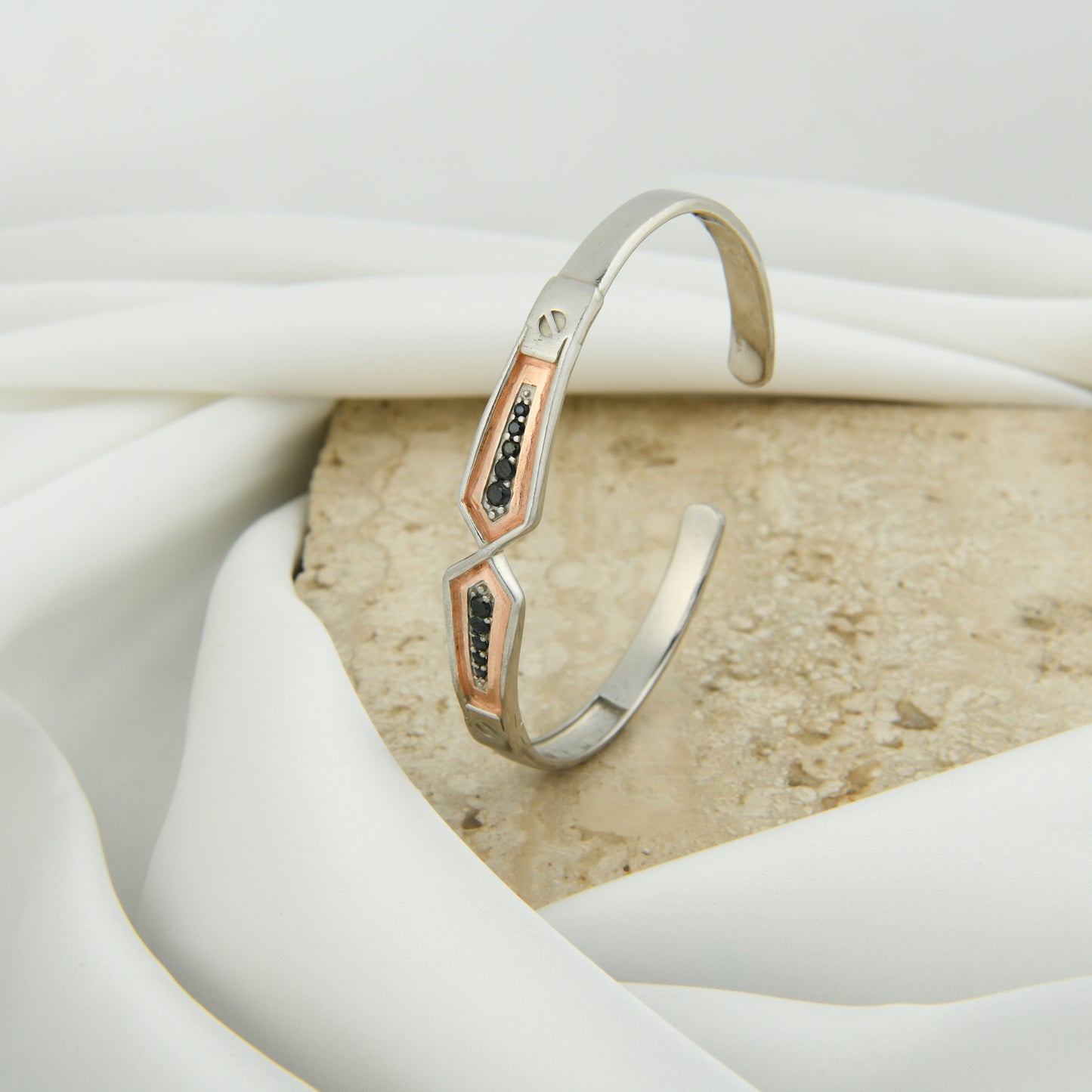 Dual Tone Silver Open Kada