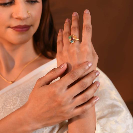 Raw Radiance Natural Uncut Semiprecious Stone Minimal Ring