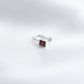Natural Garnet Square Silver Nose Pin