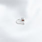 Natural Garnet Square Silver Nose Pin