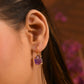 Uncut Amethyst Drop Earrings