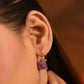 Uncut Amethyst Drop Earrings