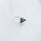 Malachite Triangle Silver Clip On Nose Pin