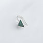 Malachite Triangle Silver Clip On Nose Pin