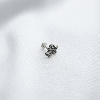 Kashmiri Chinar Oxidised Silver Nose Pin