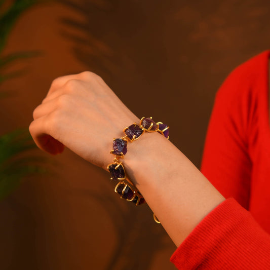 Uncut Amethyst Bracelet
