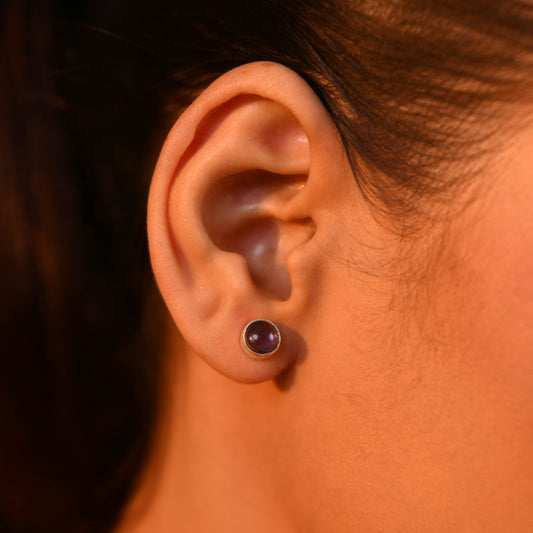 Amethyst Silver Studs