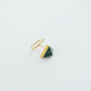 Malachite Triangle Gold Plated Silver Nose Pin