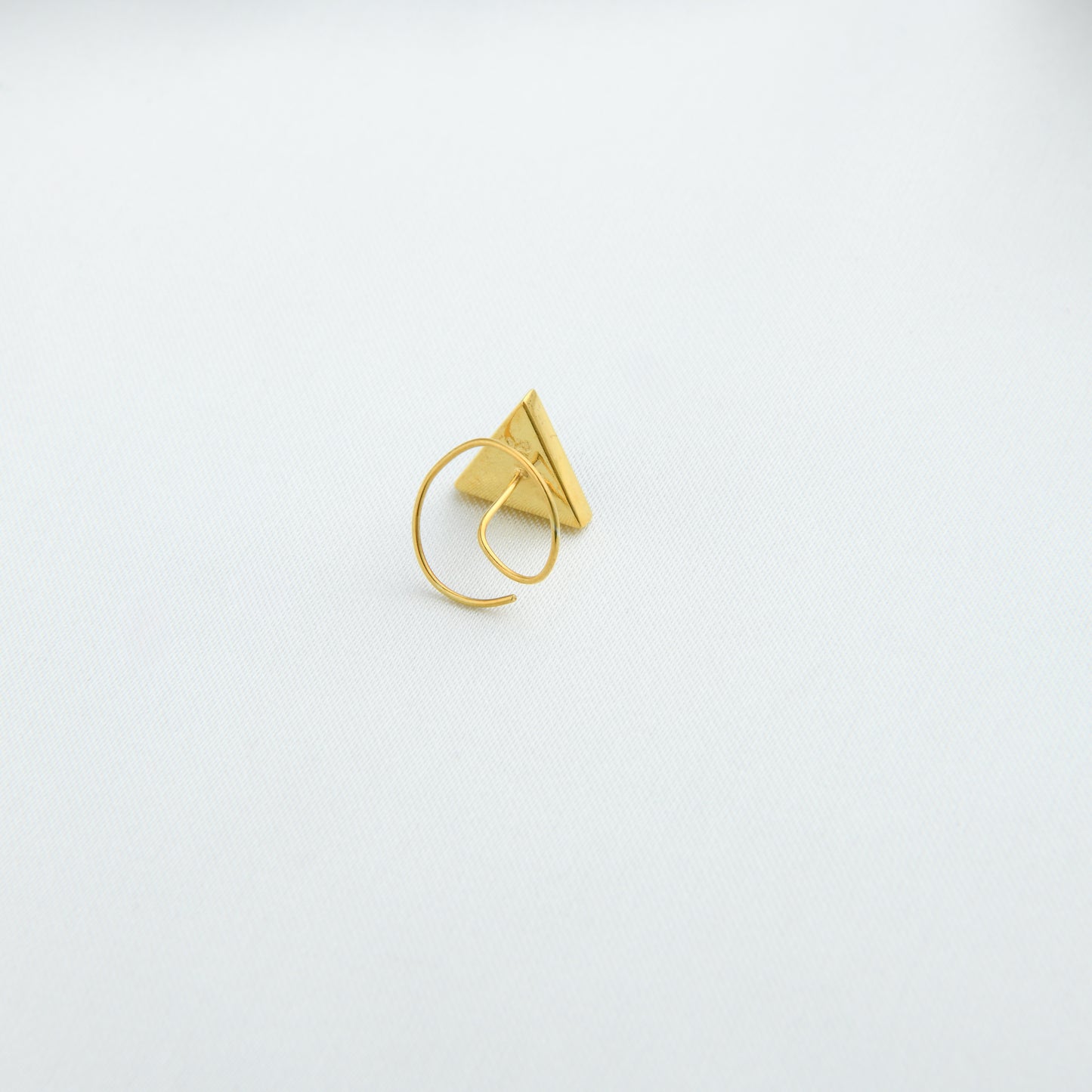 Malachite Triangle Gold Plated Silver Nose Pin