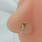 Natural Peridot Silver Nose Pin