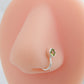 Natural Peridot Silver Nose Pin
