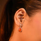 Carnelian C Bend Earrings