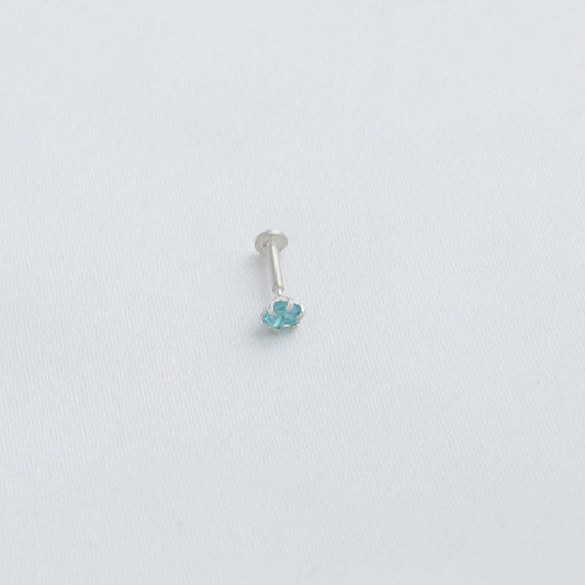 Natural Apatite Silver Nose Pin
