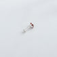 Natural Garnet Square Silver Nose Pin