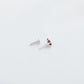 Natural Garnet Square Silver Nose Pin