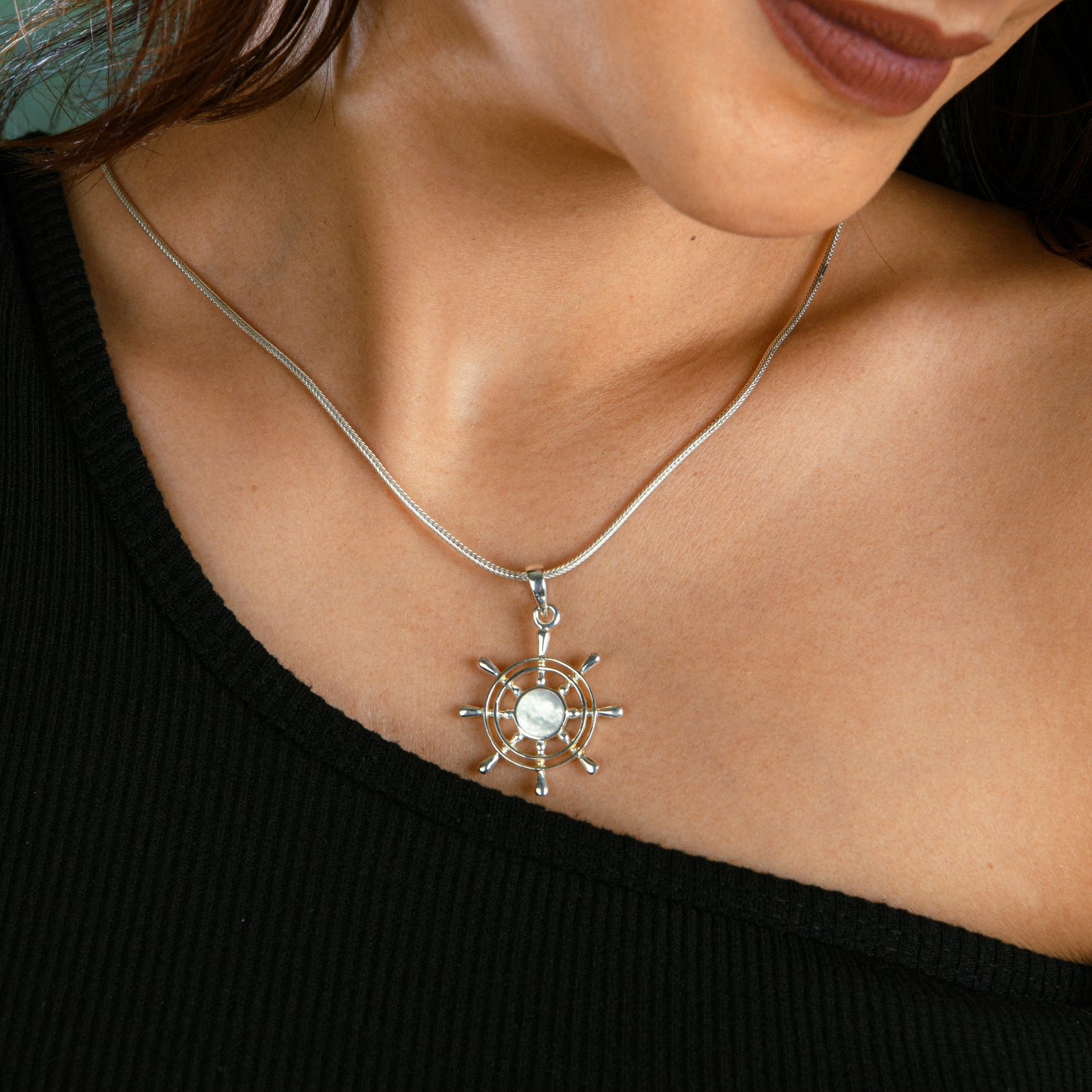 The Anchor MOP Silver Pendant