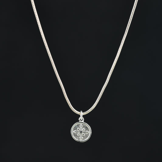 Compass Silver Necklace