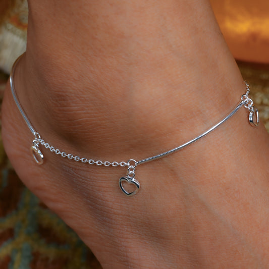 Delicate Heart Anklets