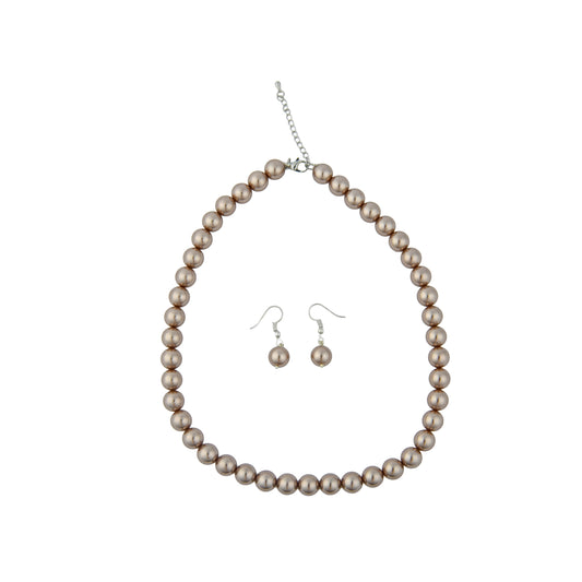 Mocha Pearls Necklace Set