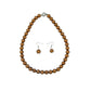 Coffee Brown Pearls Necklace Set