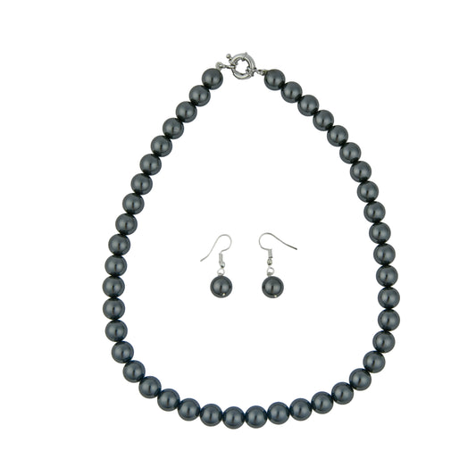 Midnight Black Pearls Necklace Set