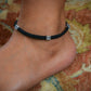 Square Beads Black Thread Anklet