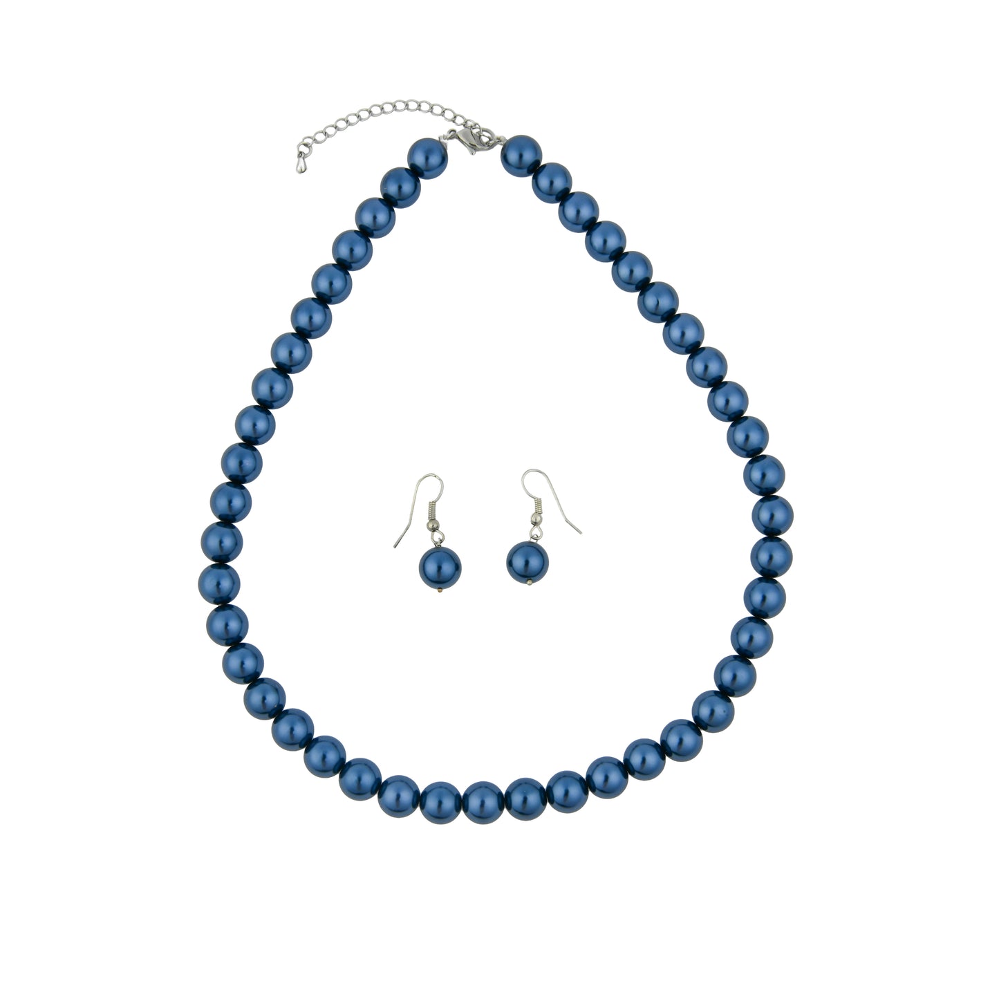 Indigo Blue Pearls Necklace Set