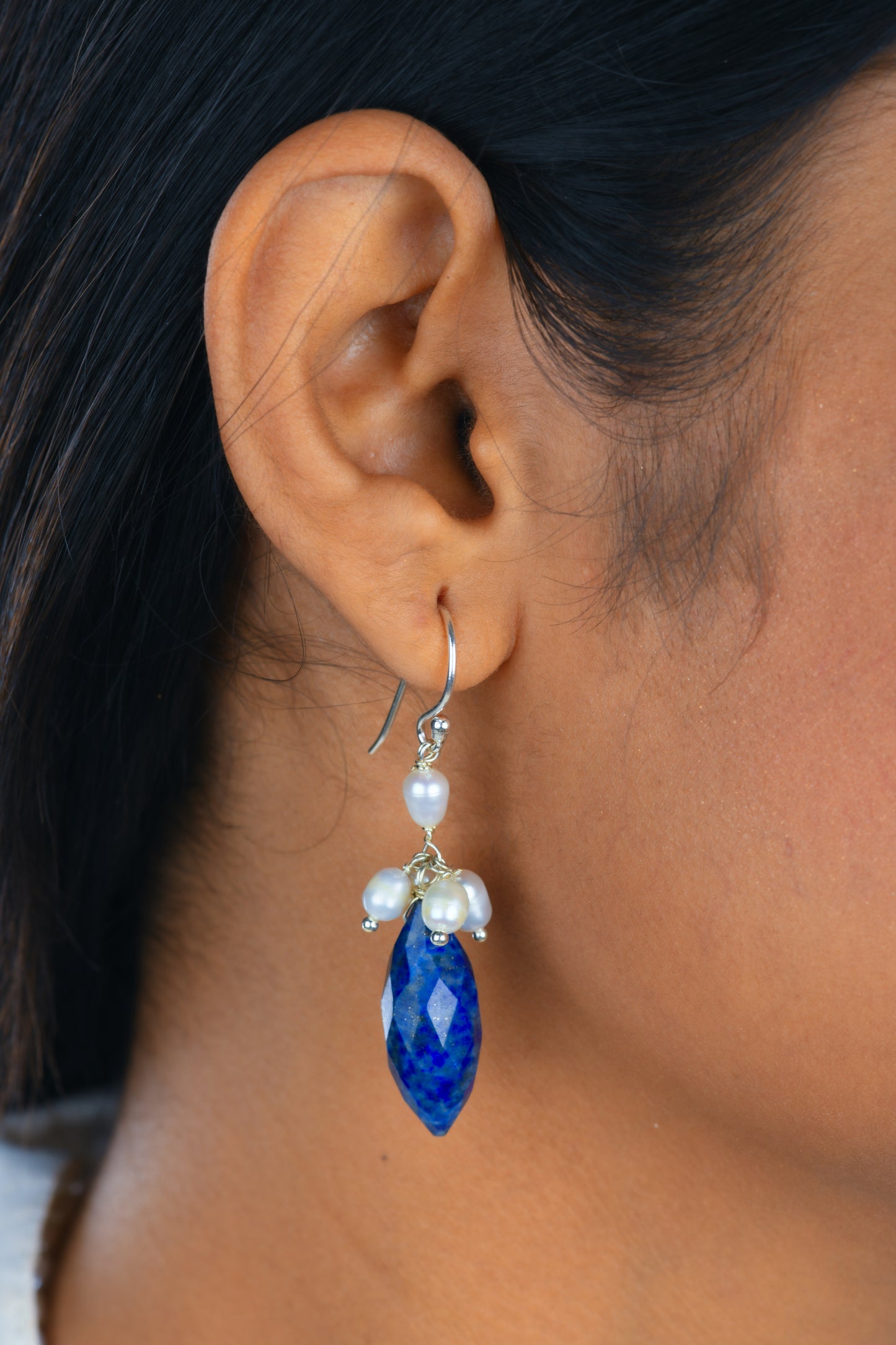 Lapis Lazuli Drops And Pearls Set